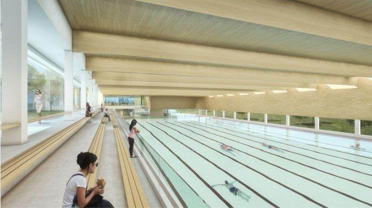 Nieuw zwembad aan binnenkant