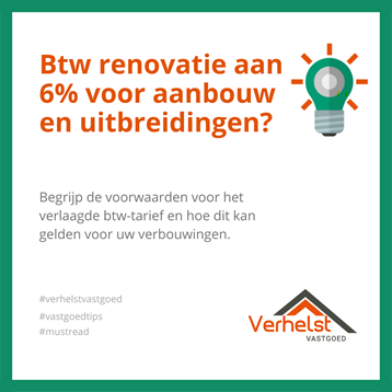 Btw renovatie aan 6%
